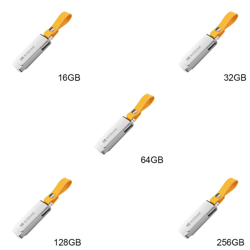 K133 128GB Metal Portable Waterproof Mini USB3.0 Flash Pen Drive With Sling C6681-128-L Silver