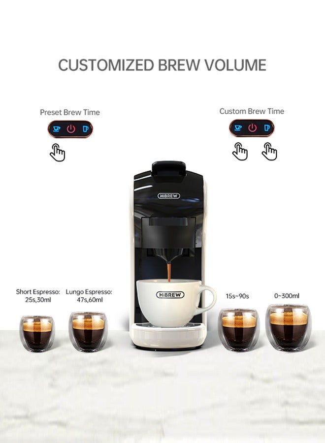 HiBREW Coffee Machine  4in1 Multiple Hot/Cold Brew Capsule Espresso Maker For Nespresso Dolce Gusto Ground Coffee K cup H1A