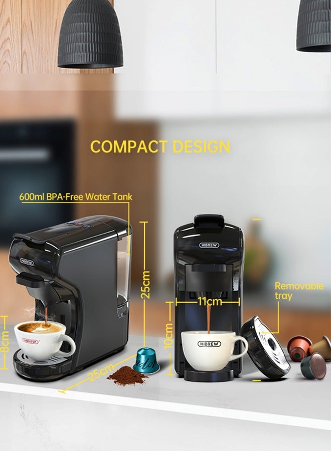 HiBREW Coffee Machine  4in1 Multiple Hot/Cold Brew Capsule Espresso Maker For Nespresso Dolce Gusto Ground Coffee K cup H1A