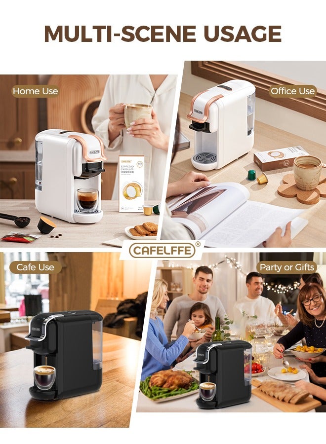 Espresso Capsule Coffee Machine 19Bar Hot Cold Coffee Maker For Nespresso Dolce Gusto ESE Pods And Coffee Powder 1450W 600ML White