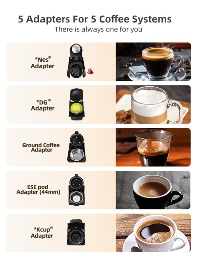 HiBREW Multiple Capsule Coffee Machine Hot/Cold Dolce Gusto Milk Nespresso Capsule ESE Pod Ground Coffee Cafeteria  5 in 1 H2B