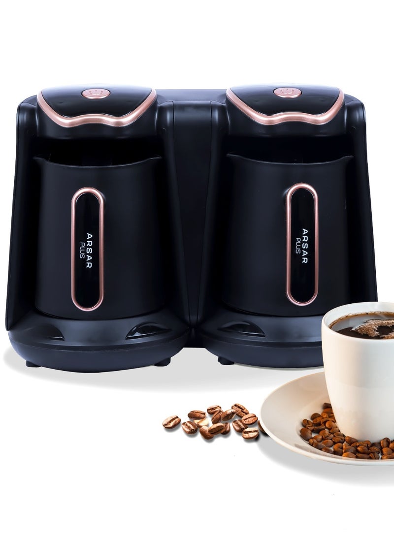 DOUBLE Automatic Turkish Coffee Maker Machine 1 to 8 Cups , 1200W Hıgh Power , Gold Color