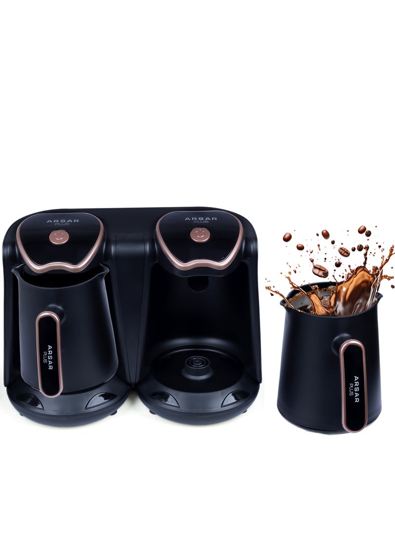 DOUBLE Automatic Turkish Coffee Maker Machine 1 to 8 Cups , 1200W Hıgh Power , Gold Color