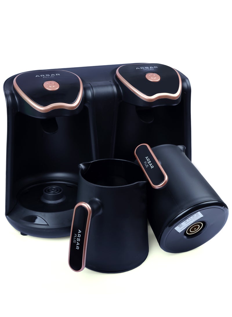 DOUBLE Automatic Turkish Coffee Maker Machine 1 to 8 Cups , 1200W Hıgh Power , Gold Color