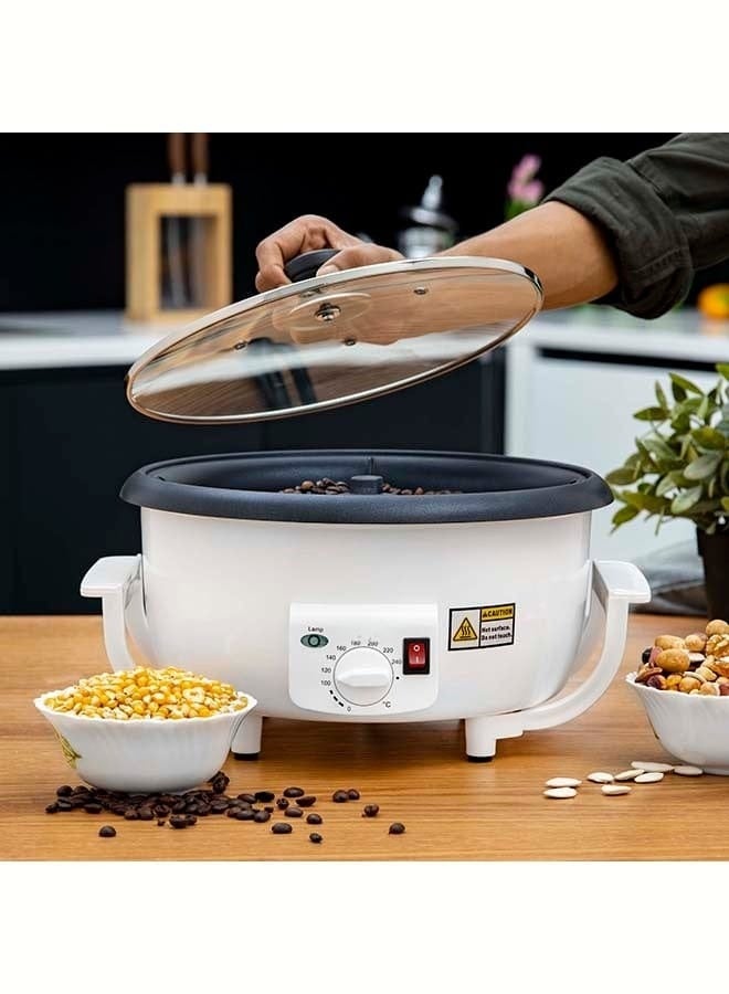 Coffee Roaster Machine Electric, Roaster Machine for Coffee Bean and Popcorn 400 Gms, 2 In 1 Coffee Roaster and Popcorn Maker Electric Roasting with Timer And Temperature Control  800W