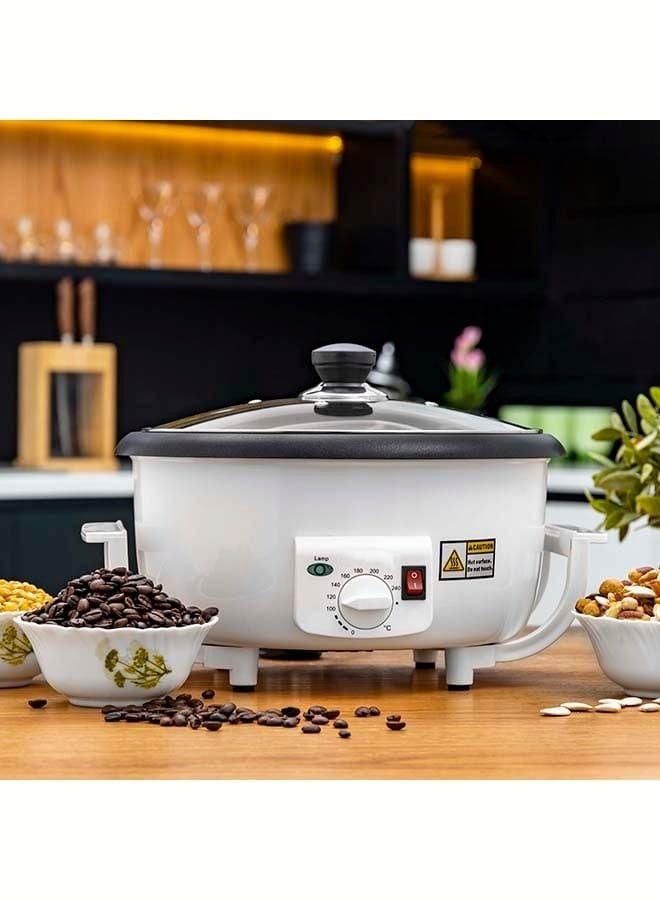 Coffee Roaster Machine Electric, Roaster Machine for Coffee Bean and Popcorn 400 Gms, 2 In 1 Coffee Roaster and Popcorn Maker Electric Roasting with Timer And Temperature Control  800W