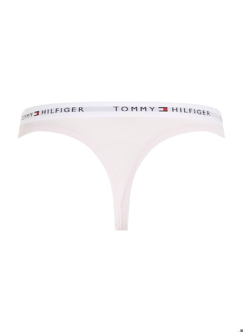 Women's Icon Logo Waistband Thong Underwear Bottoms, Pink