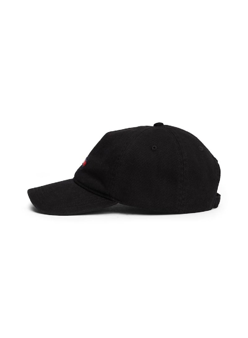 Men's Elongated Flag Cap - Cotton, Black