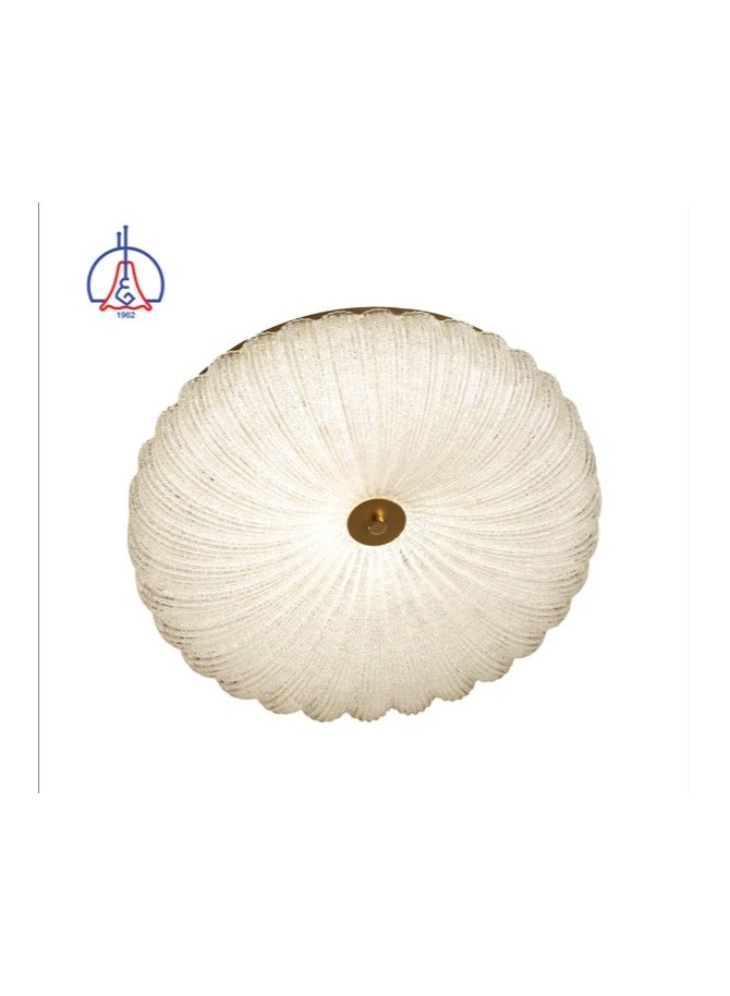 LED Acrylic Ceiling Light FF-PP0825 18W ,Clear Acrylic with Crystal Diffuser , Iron Base,Gold