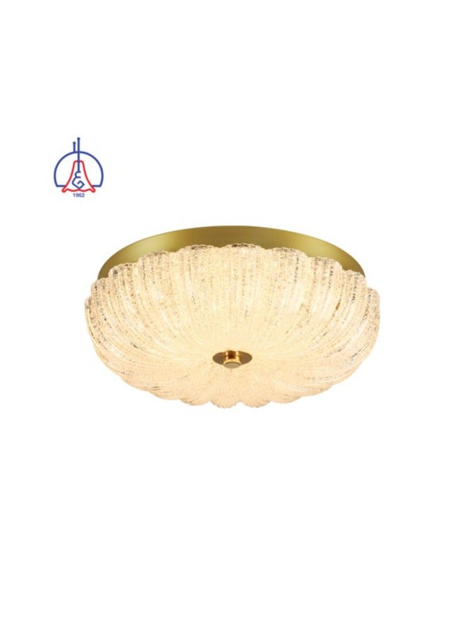 LED Acrylic Ceiling Light FF-PP0825 18W ,Clear Acrylic with Crystal Diffuser , Iron Base,Gold