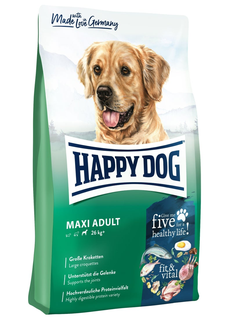 14 kg Fit and Vital Maxi Adult supports the joints with highly digestible recipe for adult large breed dogs with normal activity needs.