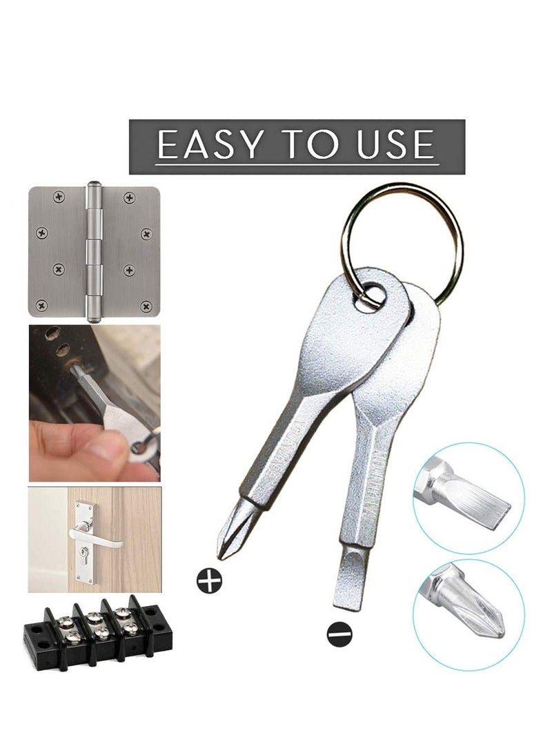 Mini Keychain Screwdriver Set, Dual Flat and Phillips Head Tools for EDC, Pocket-Friendly Gadget for Men