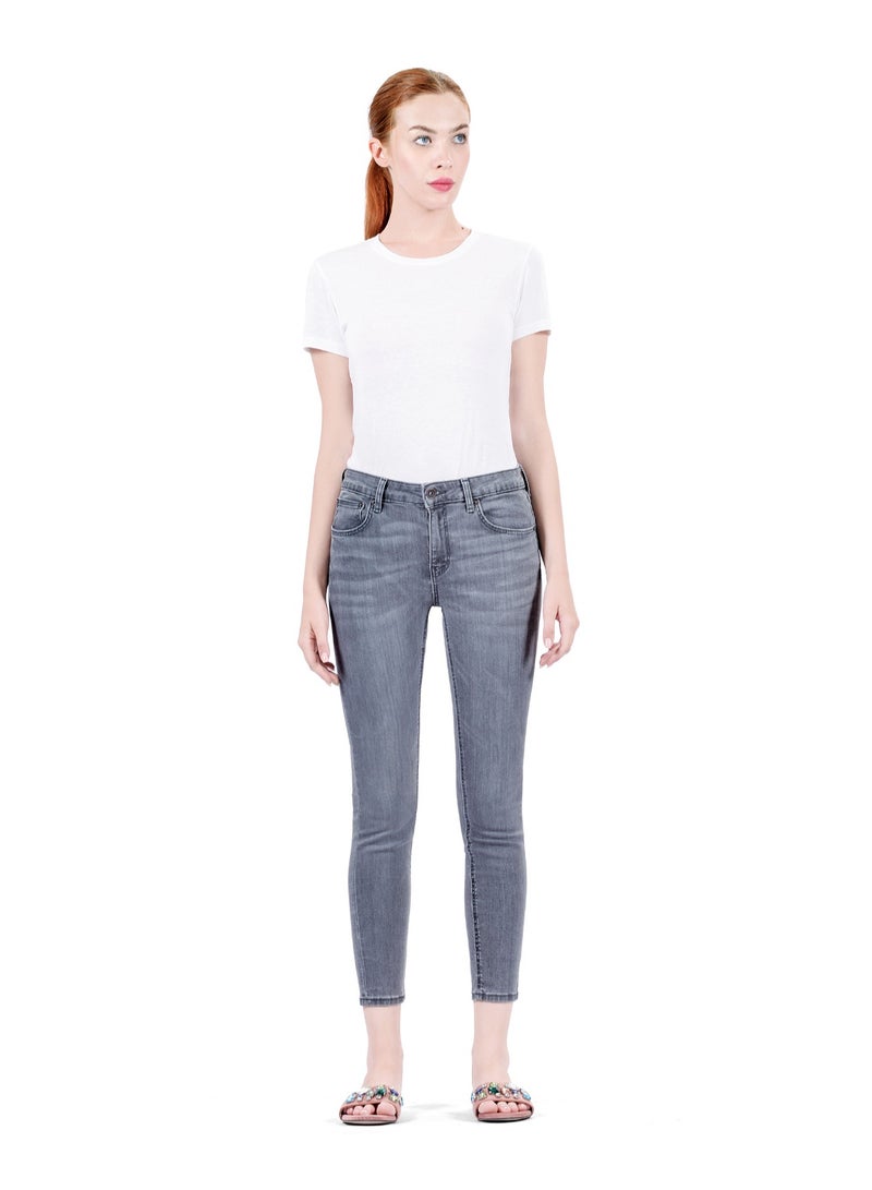 Web Denim Women's Mid Rise Skinny Jeans - Stretchable Comfort Denim Pants