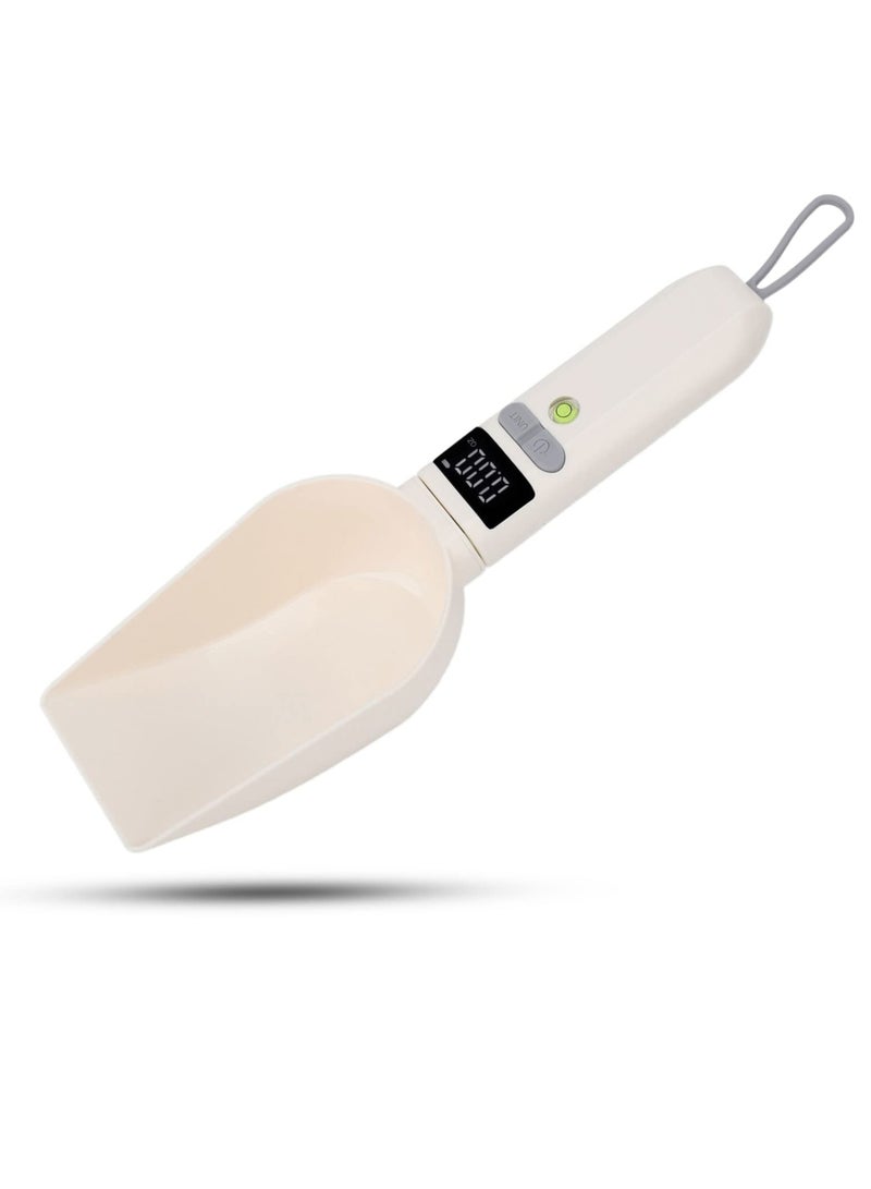 Rechargeable Digital Food Measuring Spoon, Versatile Kitchen and Pet Scoop, Weighs 1g to 800g, Supports g, oz, ml Units, Precise and Detachable