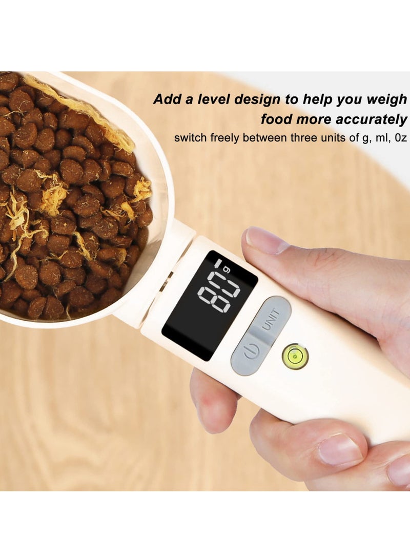 Rechargeable Digital Food Measuring Spoon, Versatile Kitchen and Pet Scoop, Weighs 1g to 800g, Supports g, oz, ml Units, Precise and Detachable