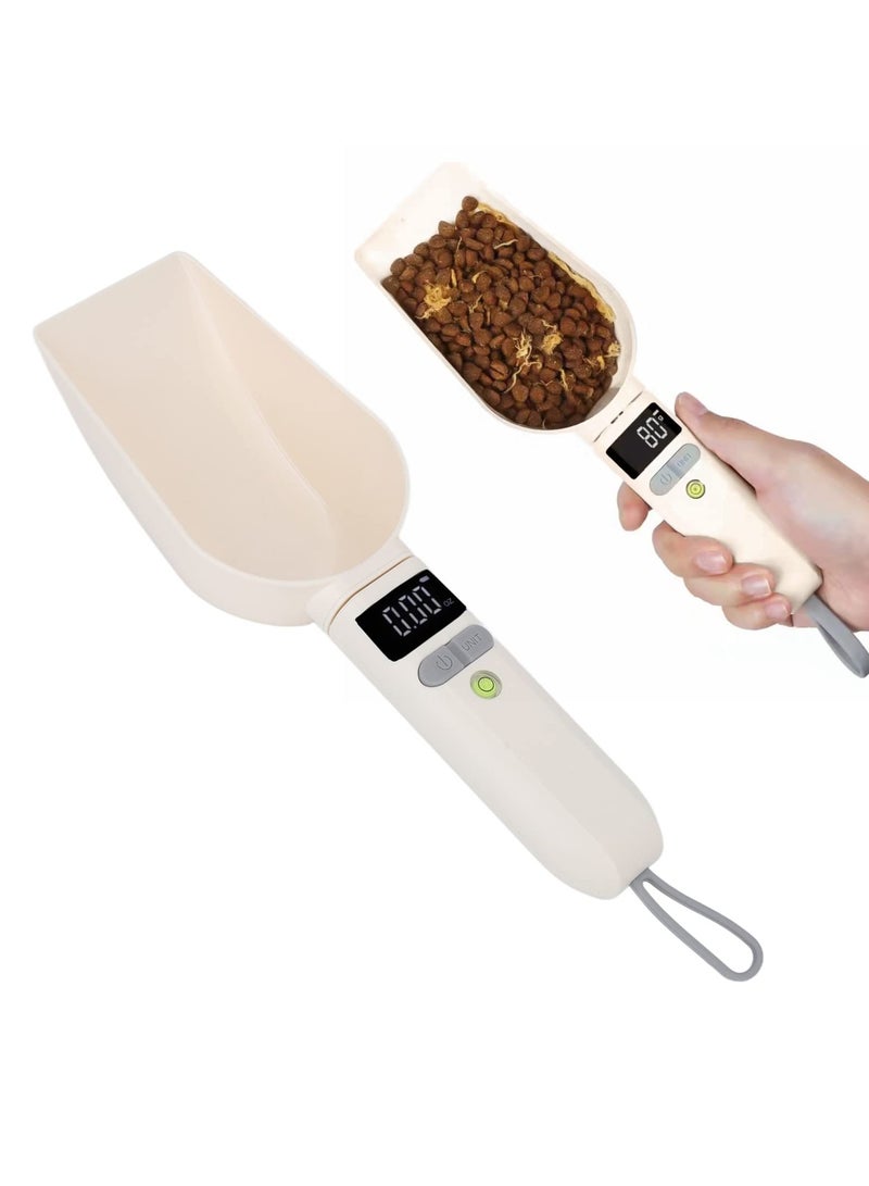 Rechargeable Digital Food Measuring Spoon, Versatile Kitchen and Pet Scoop, Weighs 1g to 800g, Supports g, oz, ml Units, Precise and Detachable