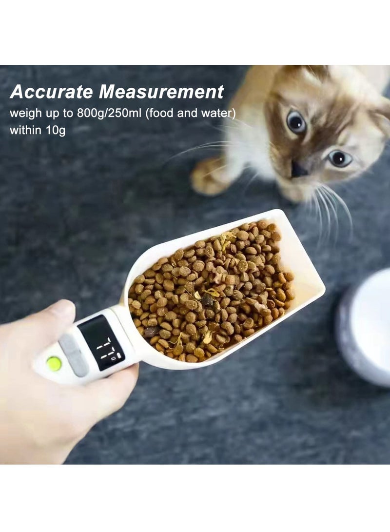 Rechargeable Digital Food Measuring Spoon, Versatile Kitchen and Pet Scoop, Weighs 1g to 800g, Supports g, oz, ml Units, Precise and Detachable