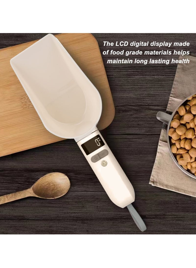 Rechargeable Digital Food Measuring Spoon, Versatile Kitchen and Pet Scoop, Weighs 1g to 800g, Supports g, oz, ml Units, Precise and Detachable