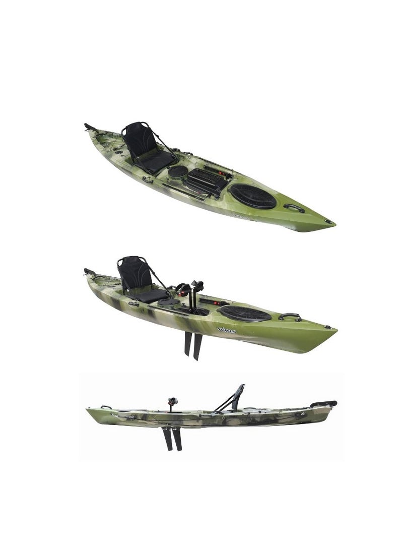 Winner Sit-on-Top Fishing Kayak with Rudder Steering Leisure dave pro angler with SW pedal drive with Base,Aluminum tube chair