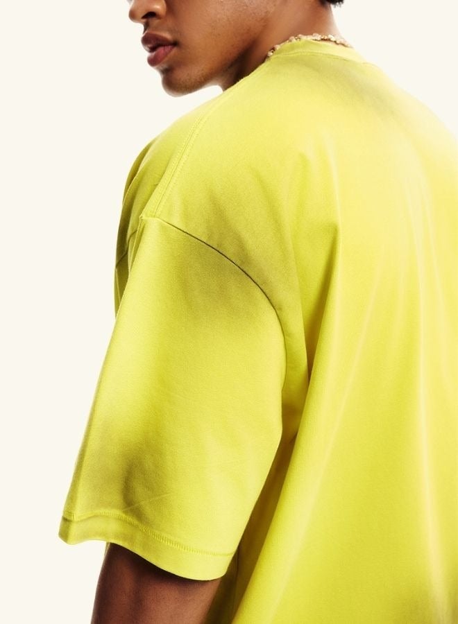 Men's and Women's Casual Breathable Loose Shoulder Oversize Short Sleeve Crew Neck T-shirt