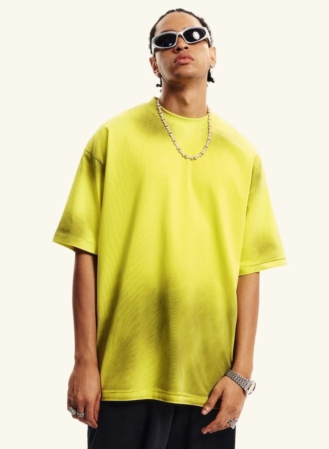 Men's and Women's Casual Breathable Loose Shoulder Oversize Short Sleeve Crew Neck T-shirt