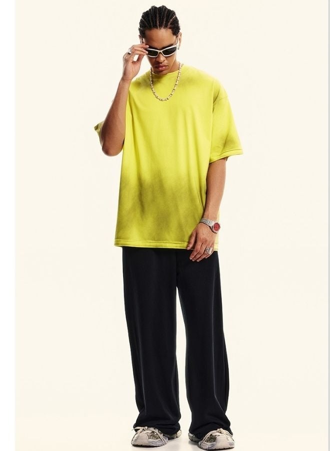 Men's and Women's Casual Breathable Loose Shoulder Oversize Short Sleeve Crew Neck T-shirt