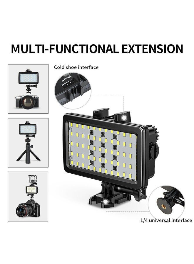 FM-72RGB Waterproof RGB Video Fill Light, 40m/130ft Depth, 5 Watt, 5000-6000K, 3 Color Modes, 3000mAh Rechargeable Battery