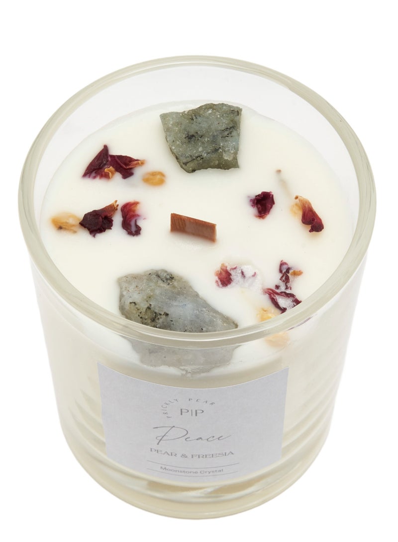 Prickly Pear Moonstone Crystal 'Peace' Candle - Calming Scented Candle