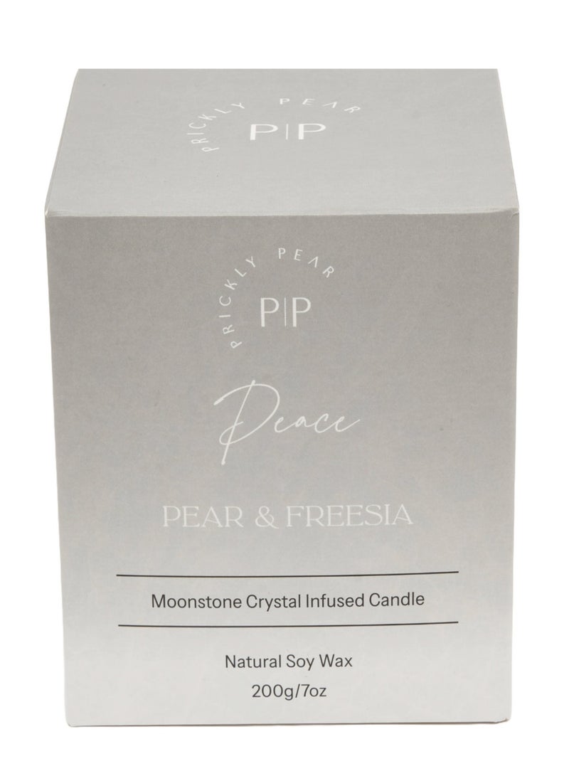 Prickly Pear Moonstone Crystal 'Peace' Candle - Calming Scented Candle