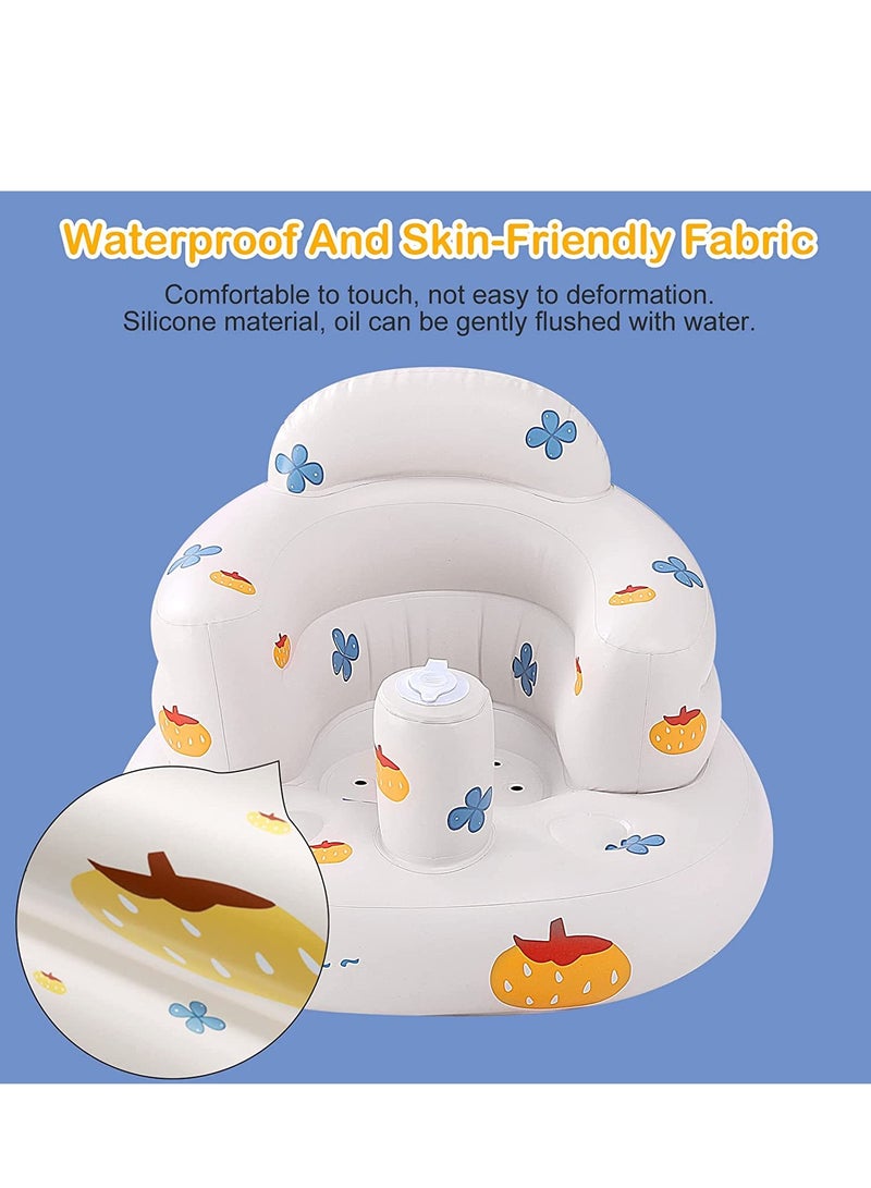 Inflatable Baby Support Seat with Built-in Pump, Ideal for 3+ Months Infants, Summer Toddler Chair for Sitting Up, Perfect Gift for Boys and Girls