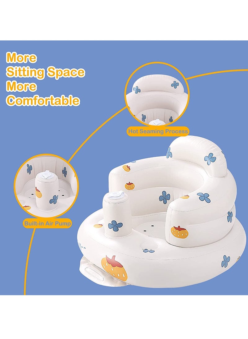 Inflatable Baby Support Seat with Built-in Pump, Ideal for 3+ Months Infants, Summer Toddler Chair for Sitting Up, Perfect Gift for Boys and Girls