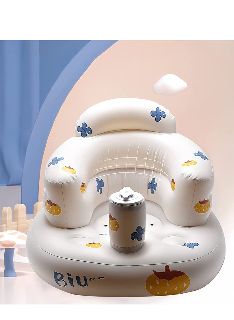 Inflatable Baby Support Seat with Built-in Pump, Ideal for 3+ Months Infants, Summer Toddler Chair for Sitting Up, Perfect Gift for Boys and Girls