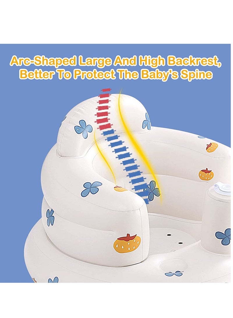 Inflatable Baby Support Seat with Built-in Pump, Ideal for 3+ Months Infants, Summer Toddler Chair for Sitting Up, Perfect Gift for Boys and Girls