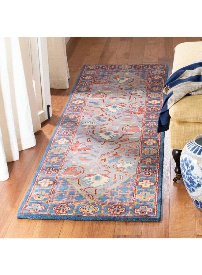 Antiquity Collection 2' X 3' Blue Red At508M Handmade Traditional Oriental Premium Wool Accent Rug