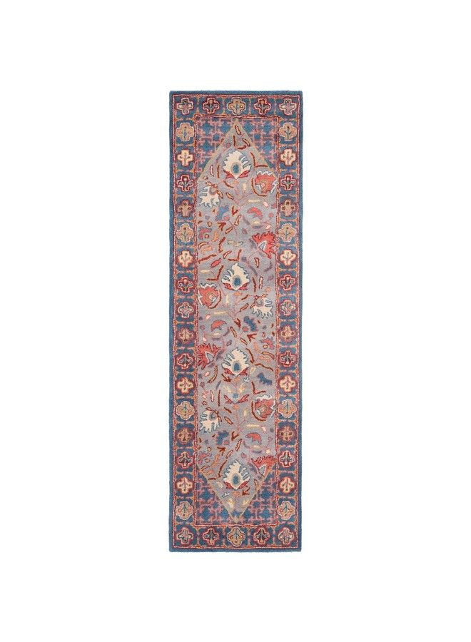 Antiquity Collection 2' X 3' Blue Red At508M Handmade Traditional Oriental Premium Wool Accent Rug