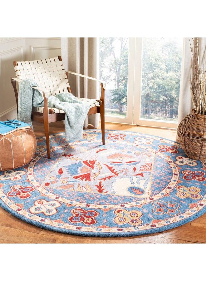 Antiquity Collection 2' X 3' Blue Red At508M Handmade Traditional Oriental Premium Wool Accent Rug