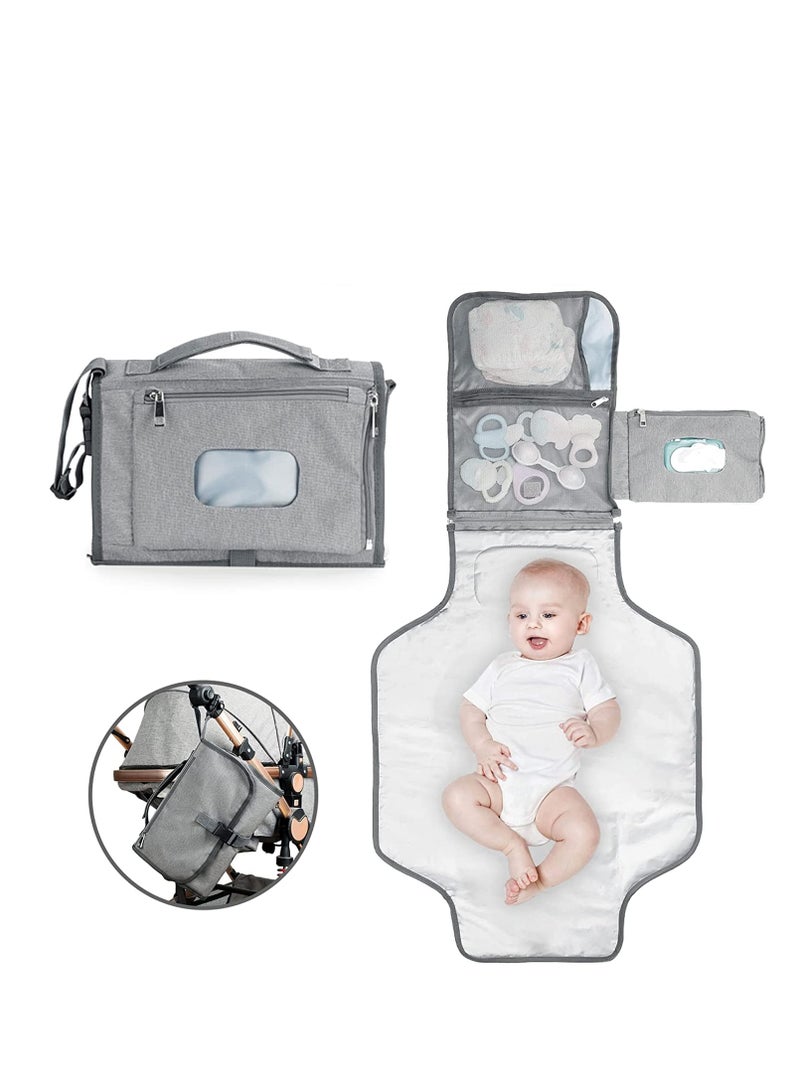 Portable Waterproof Baby Changing Pad and Diaper Bag with Wipes Pocket, Ideal for Travel and Baby Showers, Perfect Gift for New Parents