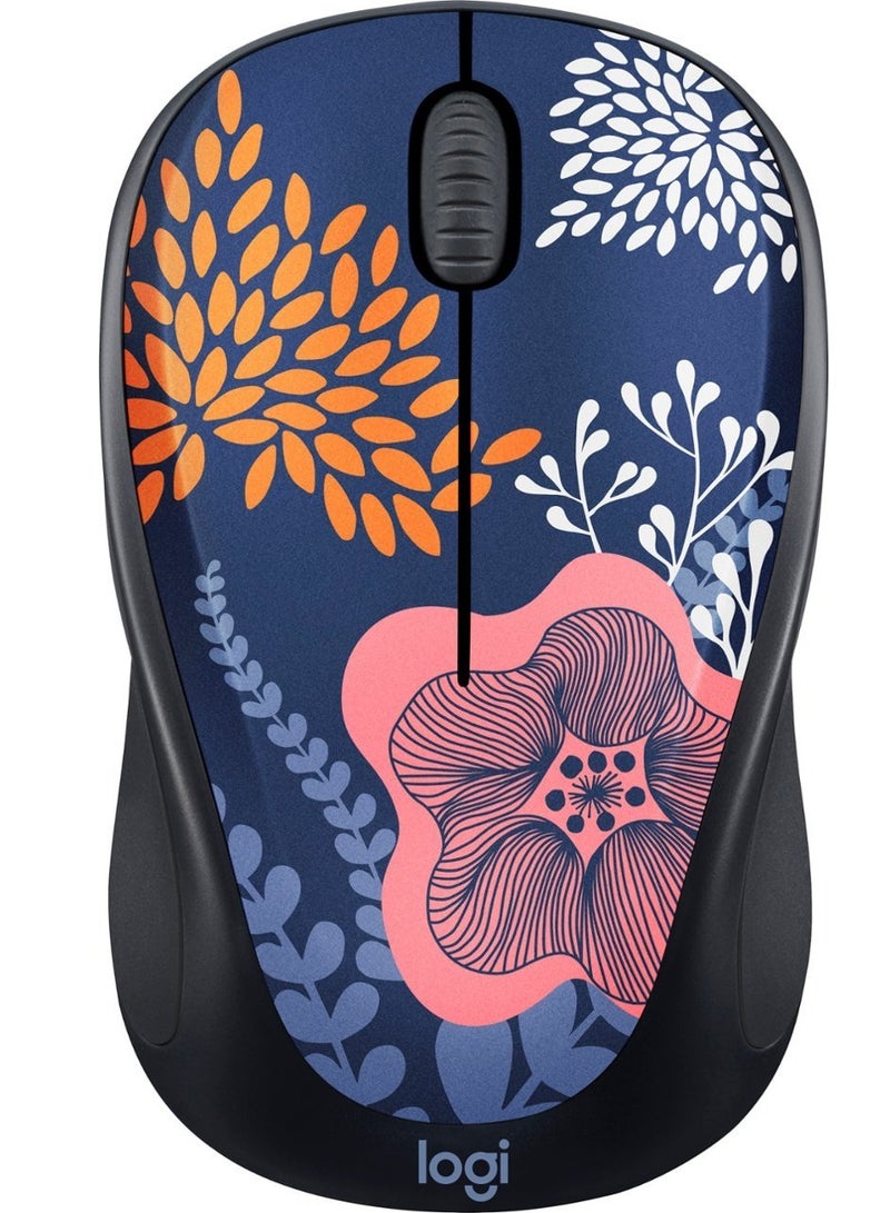 Design Collection Limited Edition Wireless 3-button Ambidextrous Mouse with Colorful Designs - Forest Floral Multicolour