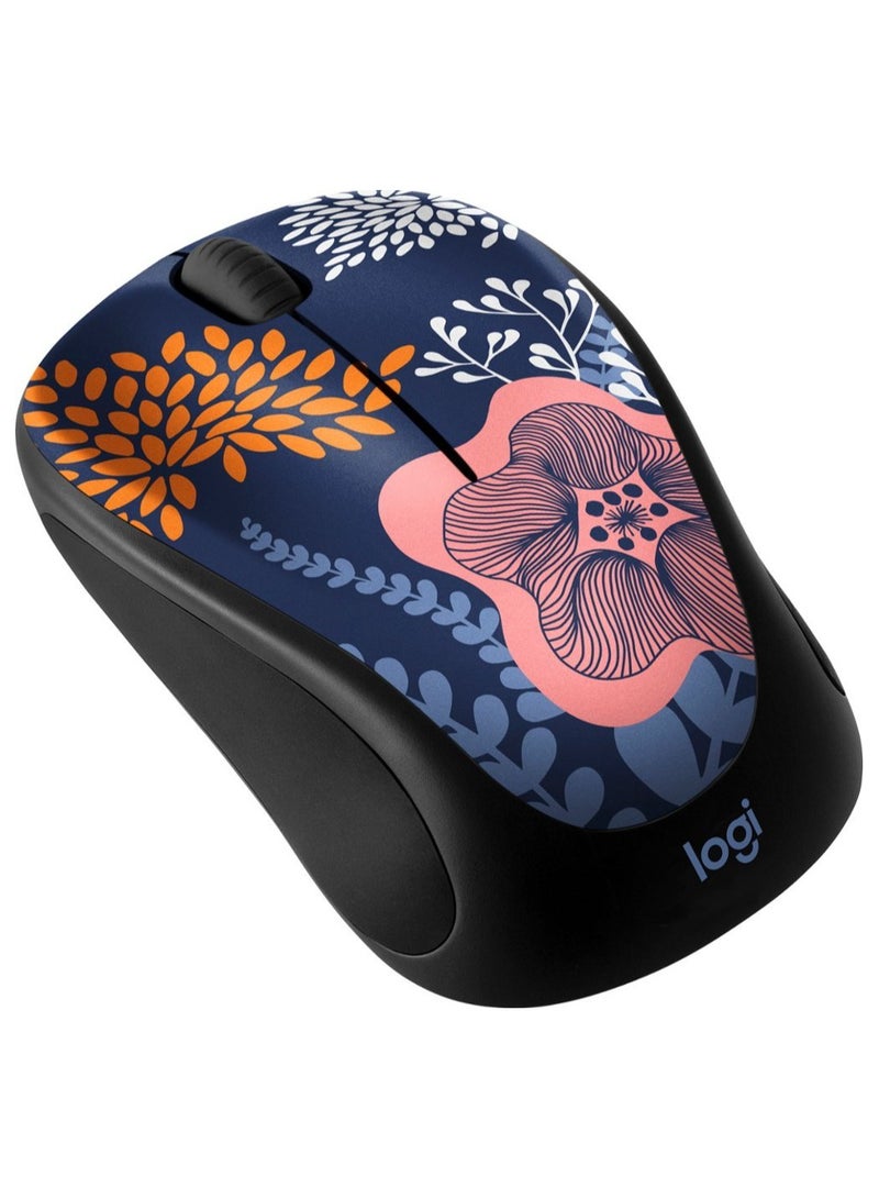 Design Collection Limited Edition Wireless 3-button Ambidextrous Mouse with Colorful Designs - Forest Floral Multicolour