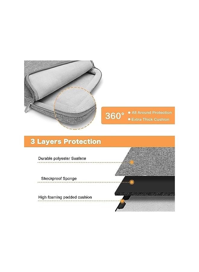 360 Protective Laptop Sleeve, Vertical Bag with Small Case&Trolley Belt