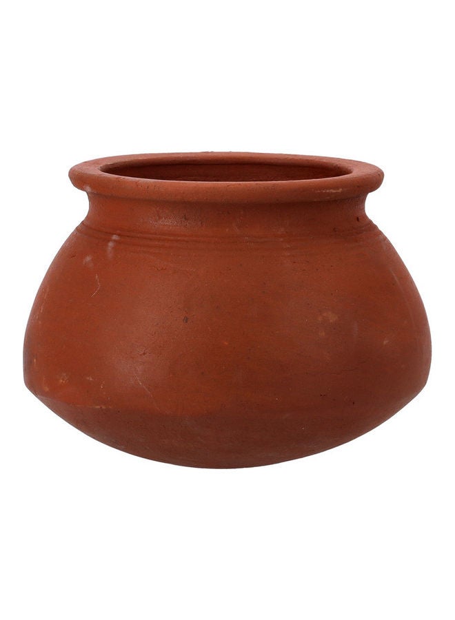 Rice Kalam Handmade Clay Cookware Brown 16x15cm