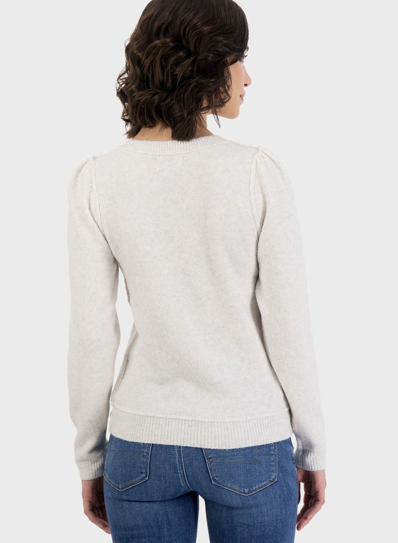 Round Neck Knitted Sweater