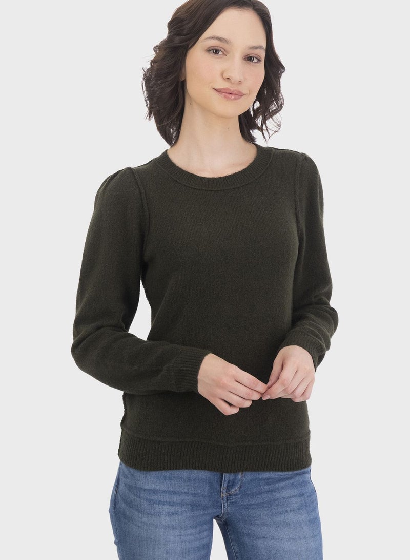 Round Neck Knitted Sweater