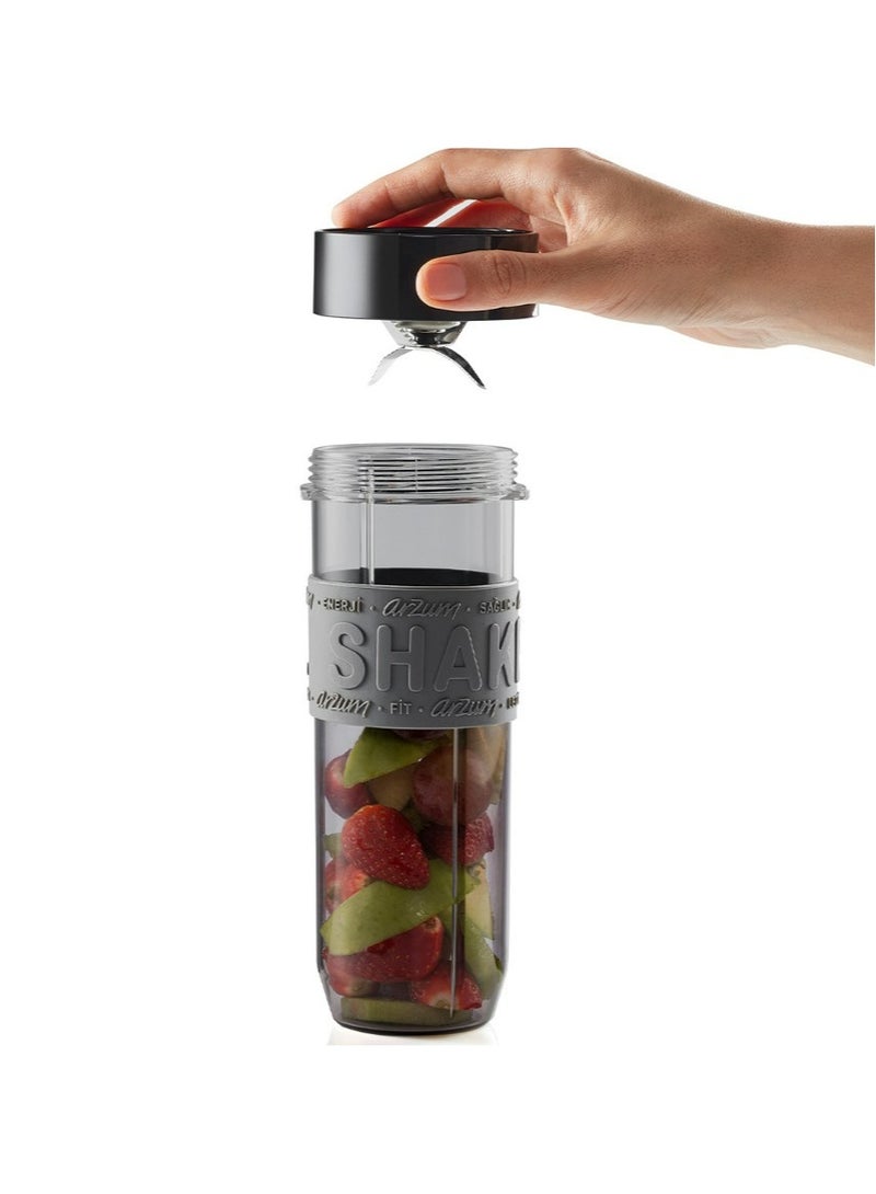 Shake'n Take Dream Personel Blender 570ml and 400ml BPA-Free Bottles Stainless Steel Blades 500 W AR-1148 Black