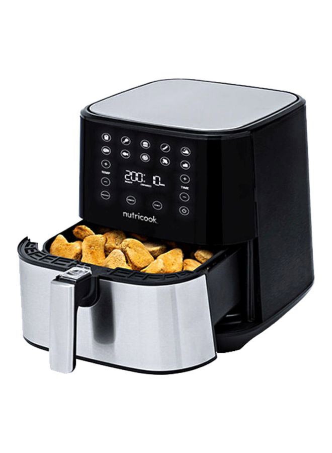 Air Fryer 2 Led One Touch Screen With 10 Presets Preheat Celsius To Fahrenheit Conversion Auto Shut Off And Shake Reminder 5.5 L 1700 W AF205 Stainless Steel