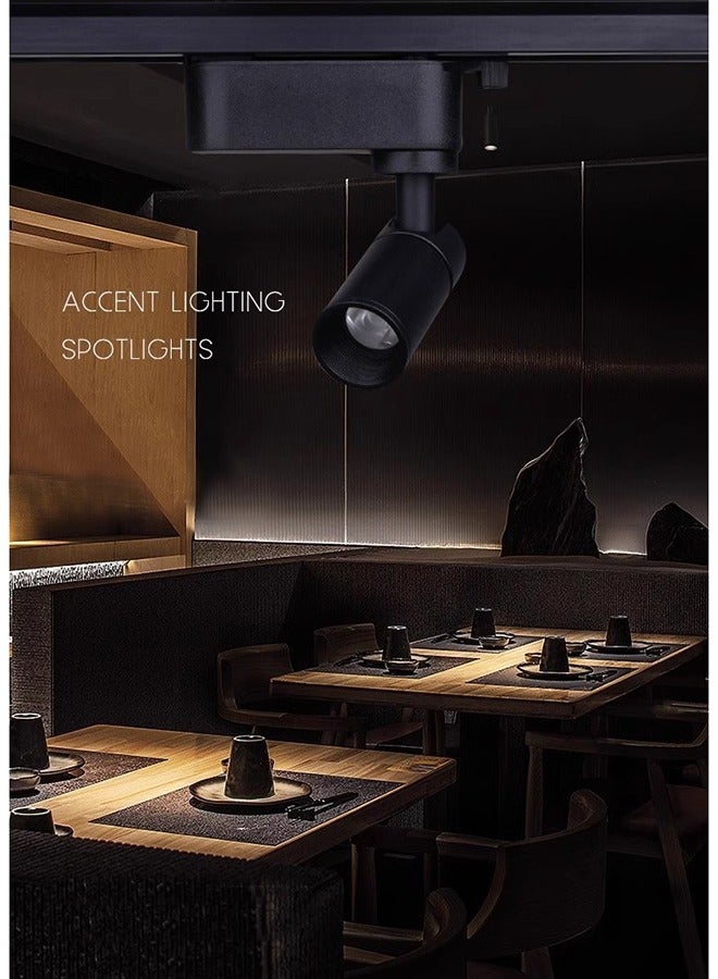 3Watt Ceiling LED Track Lights Wall Mounted Directional Spot Lighting Indoor Accent Lamps For House Decorative With CREE Chip 5° Beam Angle Black 60x11.8CM