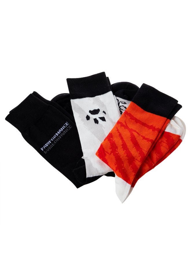 3 Pair Of Printed Socks Multicolour