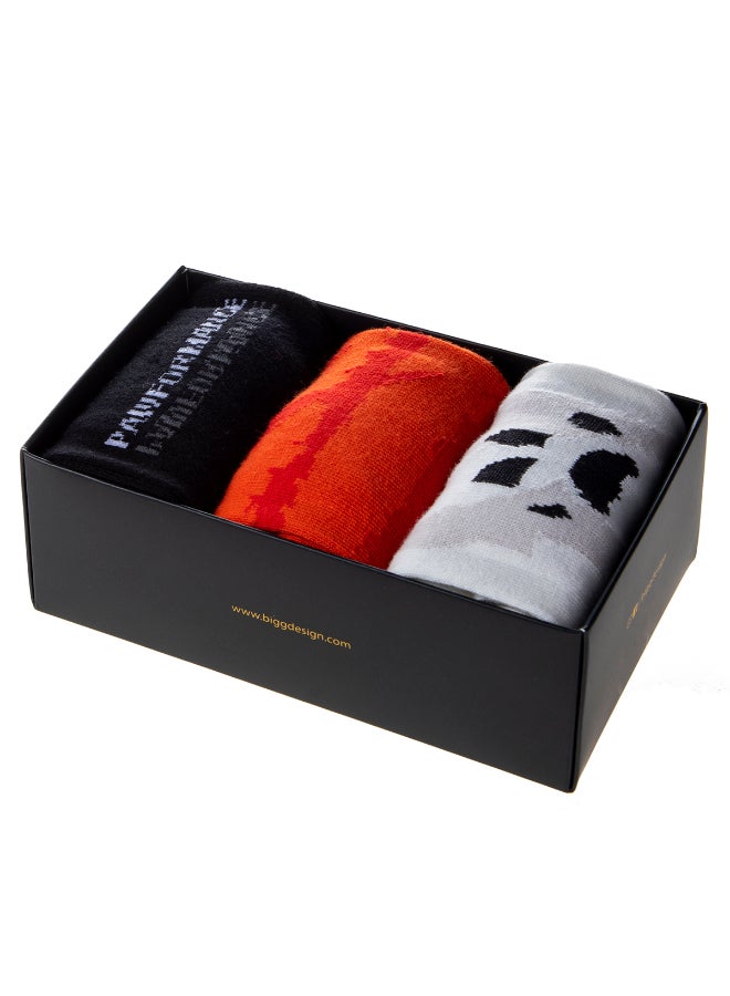 3 Pair Of Printed Socks Multicolour