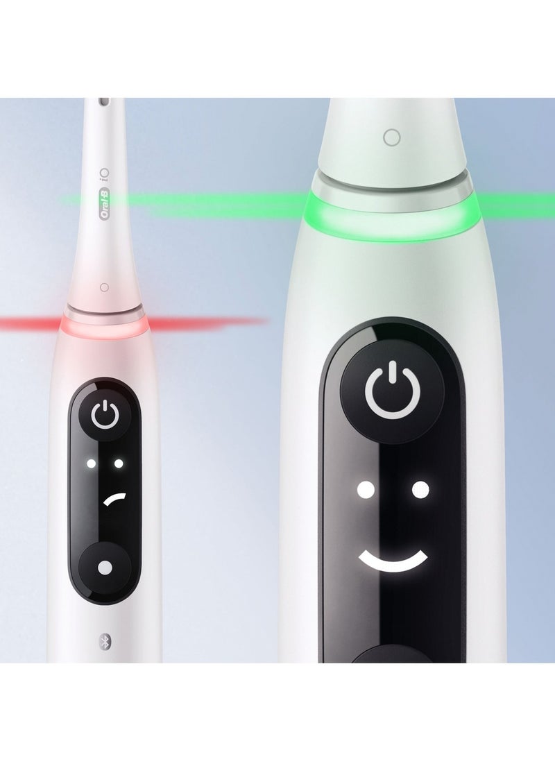 Oral B iO6 Series 6N Electric Rechargeable Toothbrush, Built with AI, Optimal Pressure Control, LED Interface, Bluetooth Connectivity, 5 Personalized Brush Modes – White
