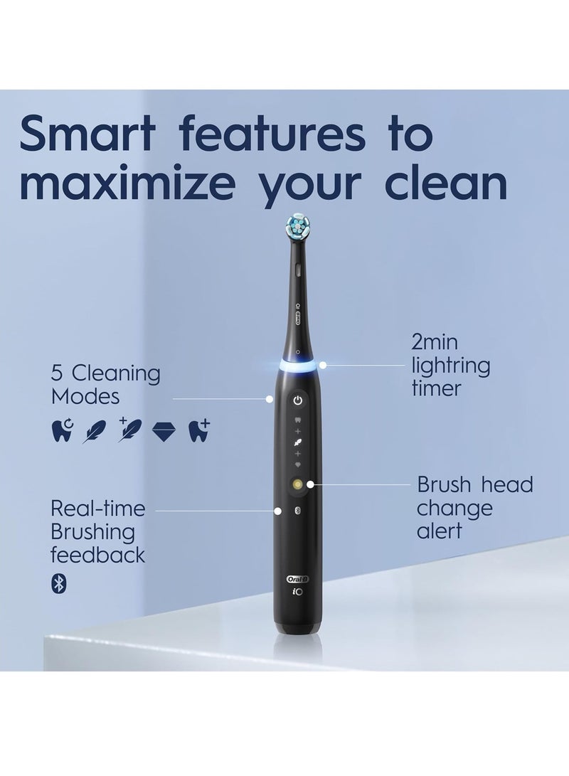 Oral B iO5 Series 5N Electric Rechargeable Toothbrush, Built with AI, Optimal Pressure Control, LED Interface, Bluetooth Connectivity, 5 Personalized Brush Modes – Black